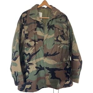 Vintage‎ US Army Field Coat Woodland Camo Military Jacket Massingale Med/Long